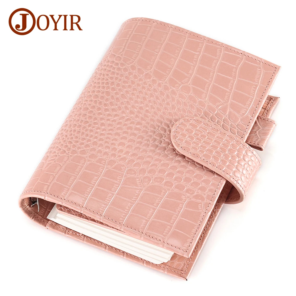 JOYIR  가죽 링 플래너, 노트북 바인더 플래너 카드 홀더, 30MM 링 주최자 포함, 다기능 일정 일기