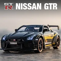 1:32 Nissan GTR R35 Supercar Alloy Car Toy Car Metal Collection Model Car Sound and light Toys For Children 2