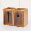 Cutlery Storage Box Minimalist Tableware Storage Holder Box Household Multi-functional Large Capacity Bamboo Utensil Organizer 5