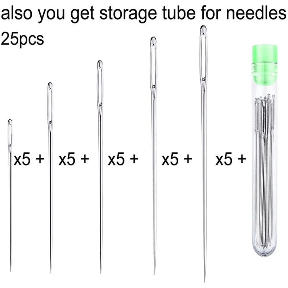 25pcs Steel Large Eye Sewing Needles 1