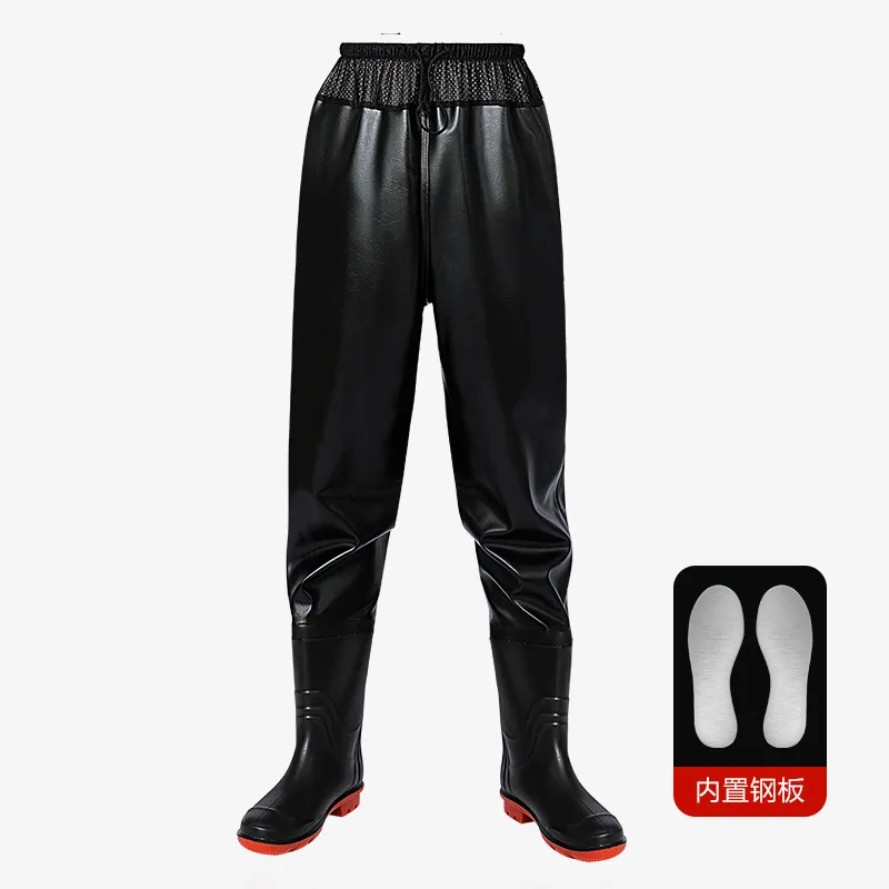 Fashion Adjustable Fishing Waders-Waterproof Fishing Pants with Bootfoot Shoes Outdoors Man Water Accessories,Red