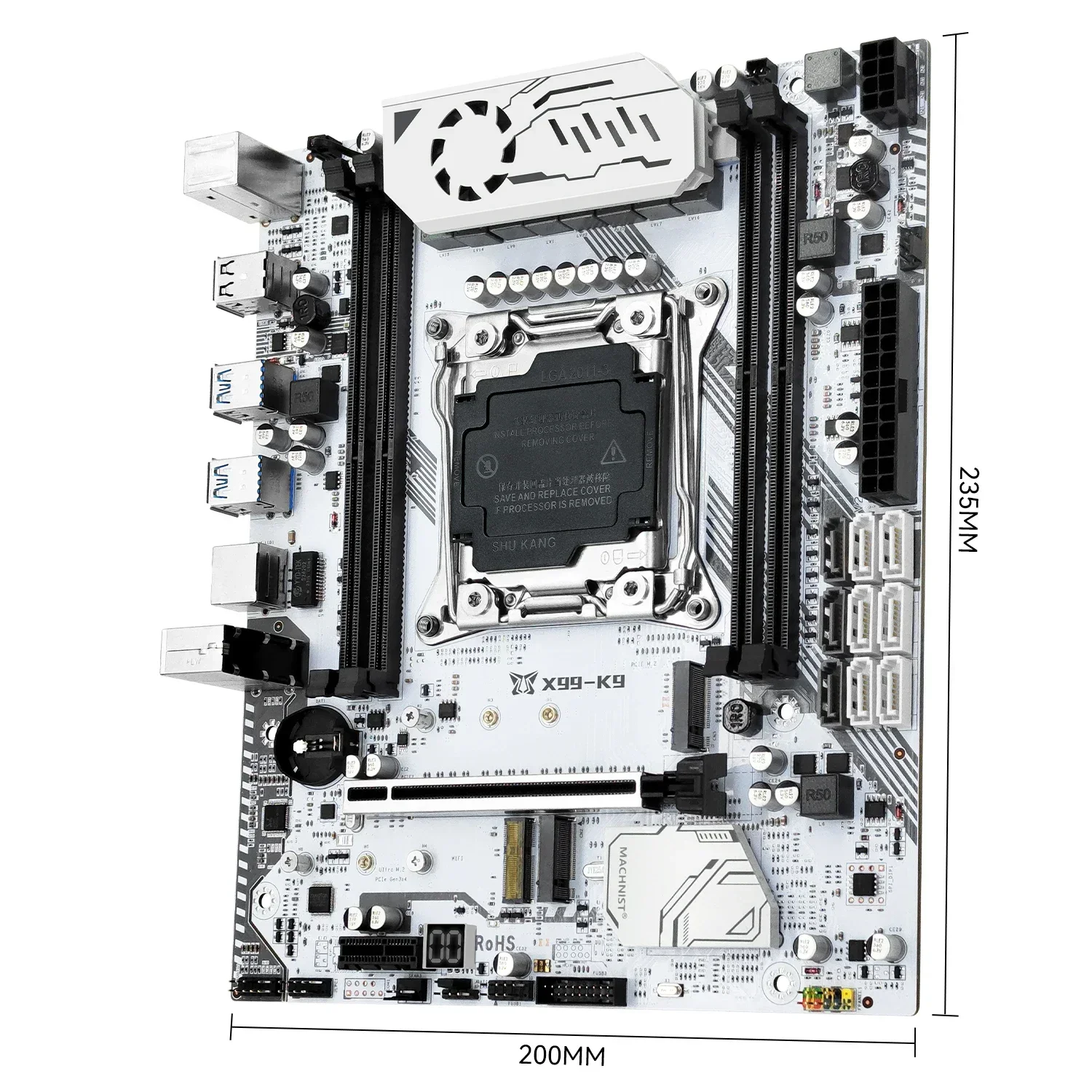 MACHINIST X99 K9 마더보드 키트 세트 LGA 2011-3, Xeon E5 2698 V3 CPU 프로세서 64GB(4*16G) DDR4 ECC 메모리 NVME M.2 USB3.0