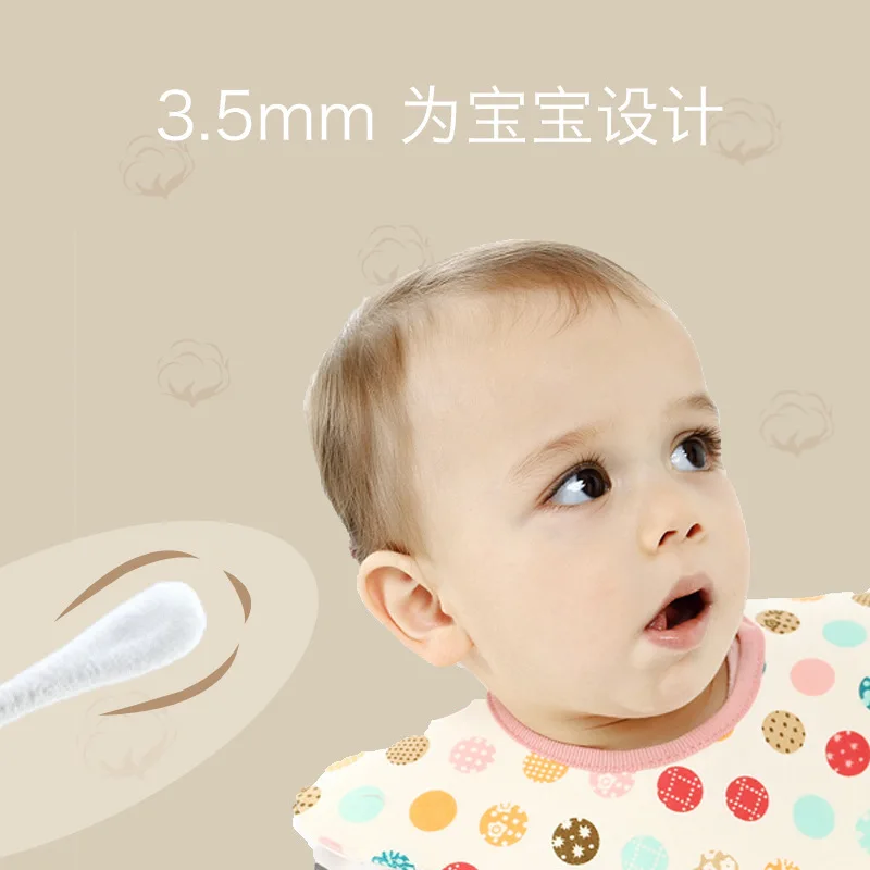 Missutta baby cotton swab Newborn ear and nose cleaning stick Baby double tip spool ear scoop cotton swab