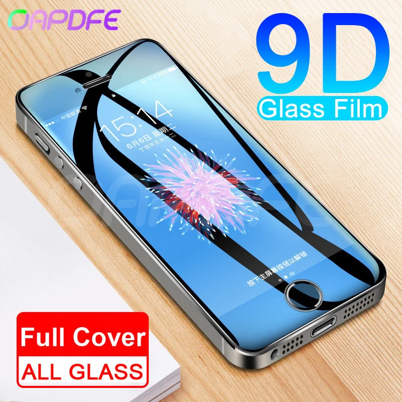 Защитное стекло 9d для iphone 5 5c закаленное защитное экрана | Мобильные телефоны и