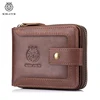 SCHLATUM Men's Genuine Leather Vintage Wallet with Multiple Card Slots RFID Blocking Cowhide Travel Wallet 1