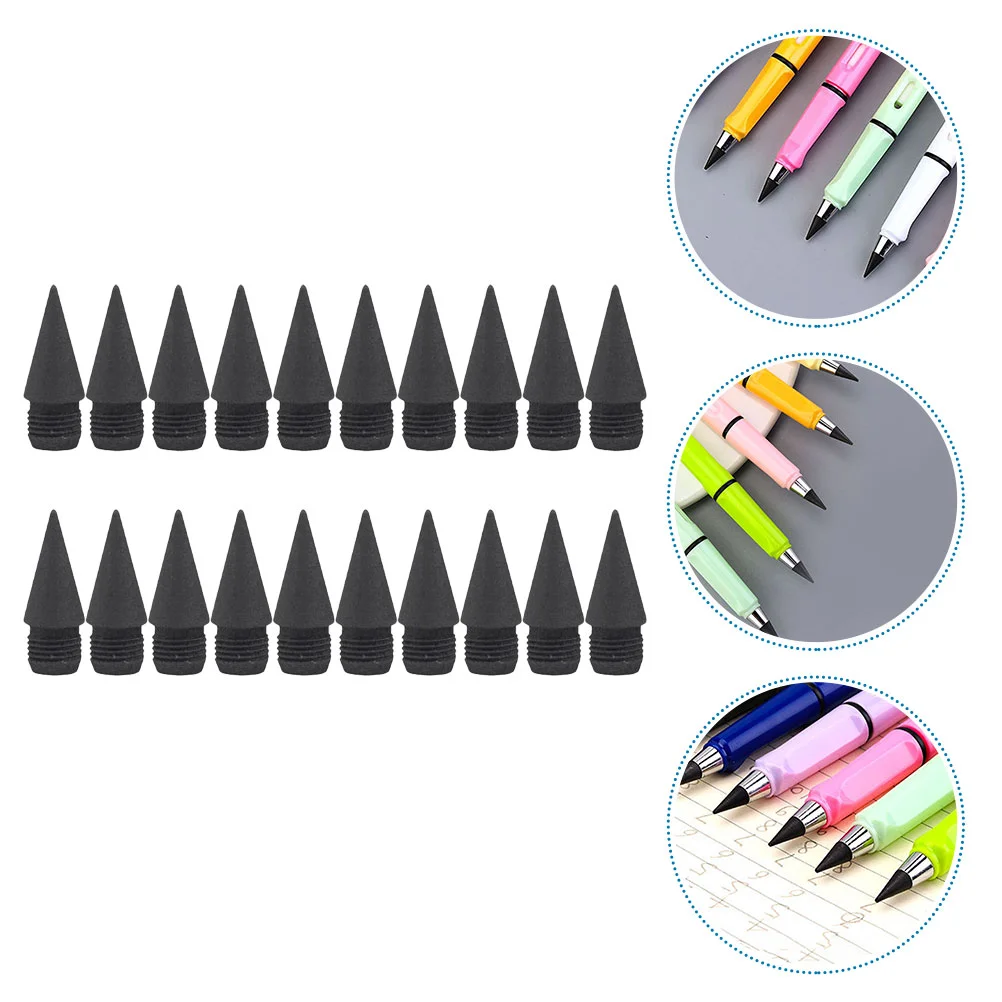 

20 Pcs Replacement Pencil Tip Graphite Pencils Nibs Infinite Replaceable Heads Inkless Eternal Kids Everlasting Tips