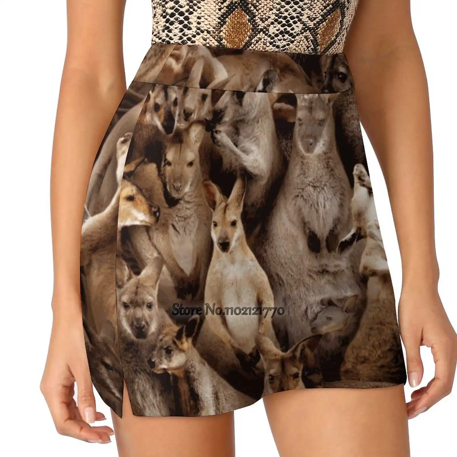 

Kangaroos Women Sports Lining Skirt Tennis Dance Fitness Short Printed Skirts Kangaroo Kangaroos Wallabies Wallaby Kangourou