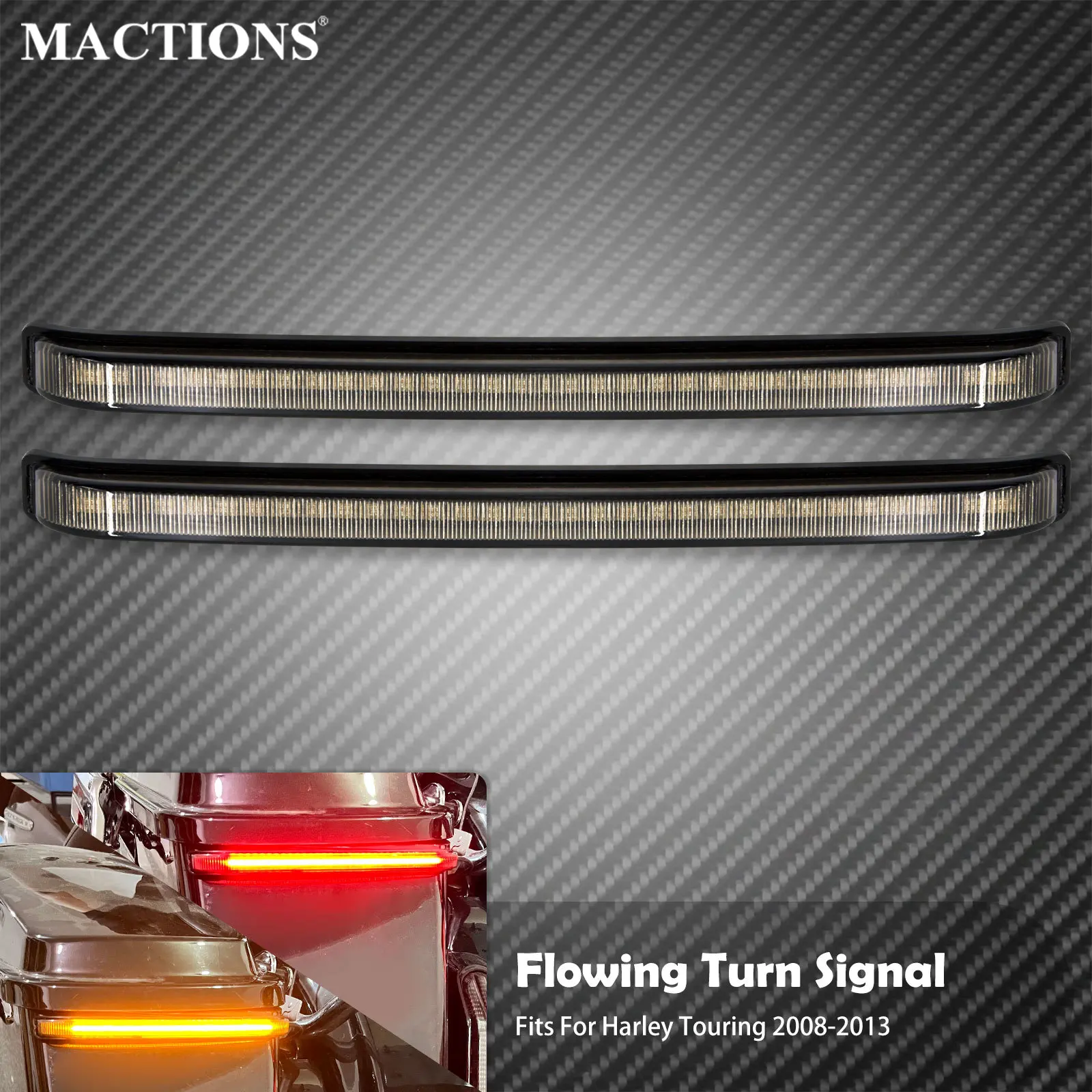 Tira De Luces LED Flexible Para Moto - 48 LED (32 Rojo + 16 ámbar), Impermeable IP68, 12V, Fácil Instalación