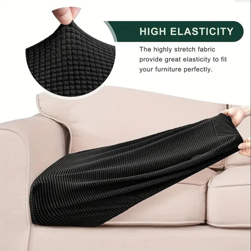 2/3pcs Couch Covers Stretch Cushion Covers Sofa Seat Cushion Slipcover Cushion Protector For Bedroom Office Living Room Home Dec 4