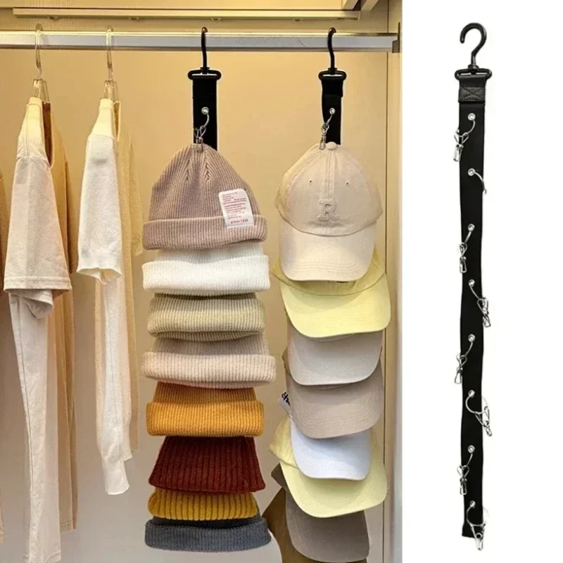 Hanging with Hook with Metal Clips Hat Collections Storage Caps Hanger Golf Caps Rack Hats Stand Baseball Hook 2PCS