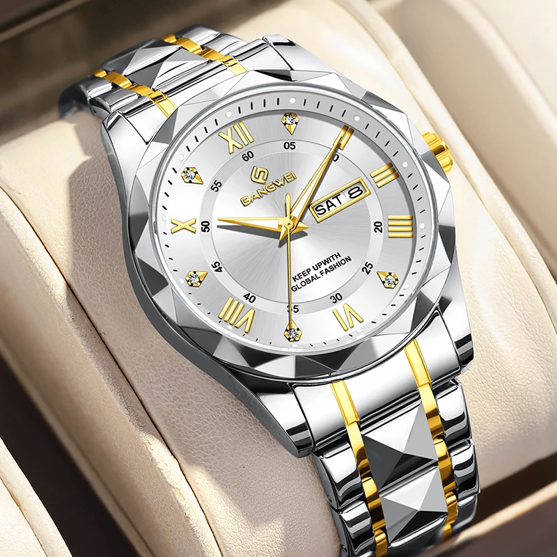 BANGWEI New Women's Bracelet Watch Fashion Elegant Date Quartz Wristwatch Woman Waterproof Luminous Diamond Watches for Women