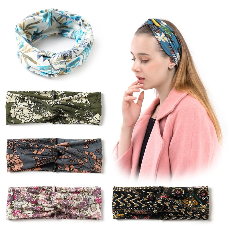 

African Pattern Print Headband for Women Twist Style Hair Band Salon Make Up Hair Wrap Headwear Turban Ladies Hair Accessories
