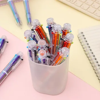 New Ball Point Pen Marker Korea Creative Stationery Pen 6 Color in 1 Ballpoint Pen Color School Supplies Cute Office Accessories