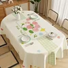 NNkz-L  Oval Leather Tablecloth Waterproof Anti Scald No Wash Ins Wind Net Red High-end Dining Table Cloth 5