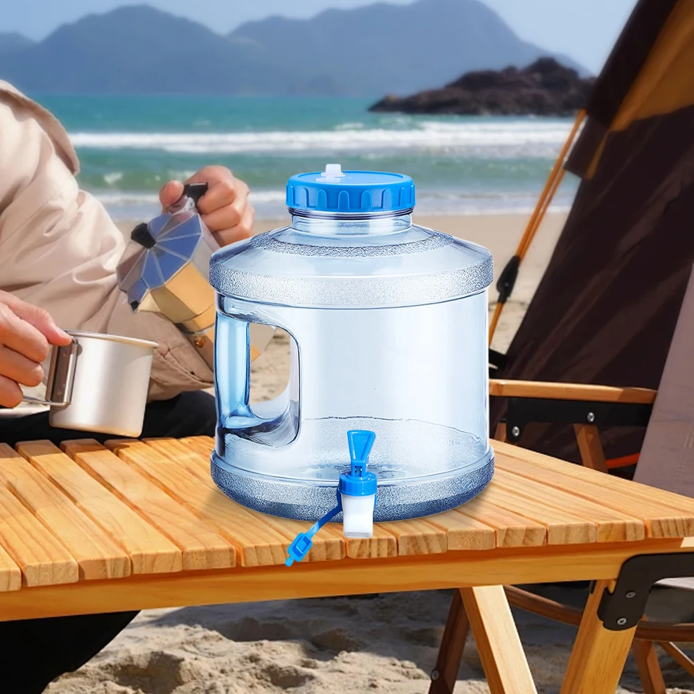 7.5L Drinking Water Jug Multifunction Water Storage Carrier Large Capacity Drinking Water Bucket with Faucet for Camping Picnic 4
