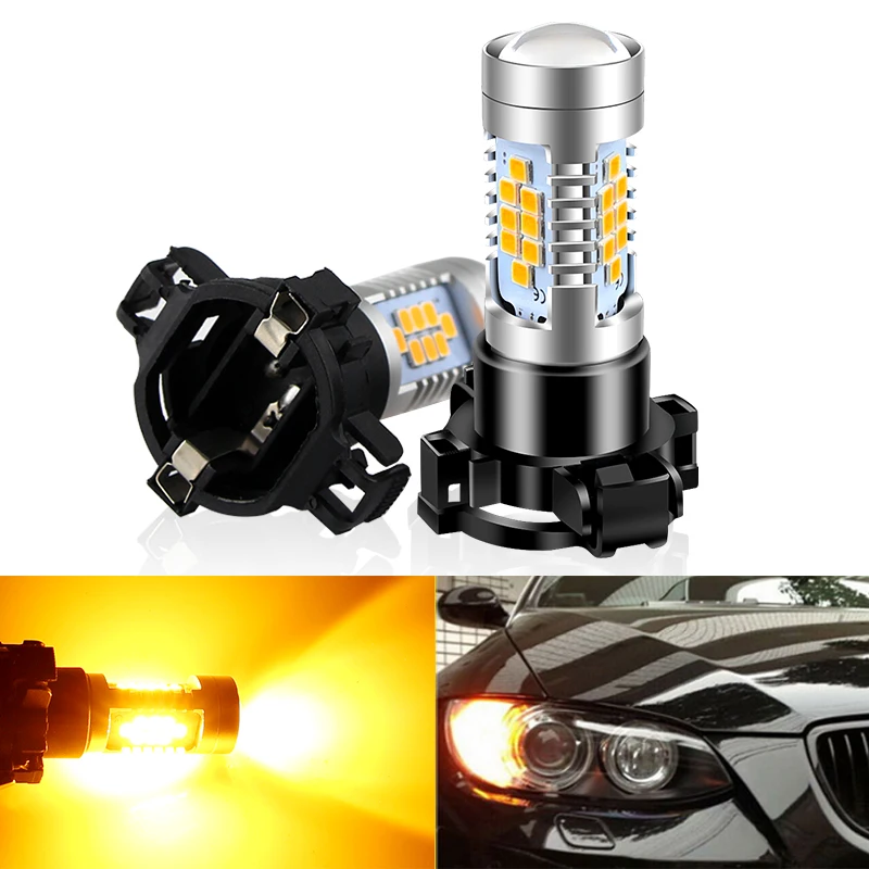 2 Pezzi Py24W Led Canbus No Hyper Flash Py24W 5200 5200S 12190Na Py24Wna Lampadine Di Segnalazione A Led Senza Errori Giallo Ambra