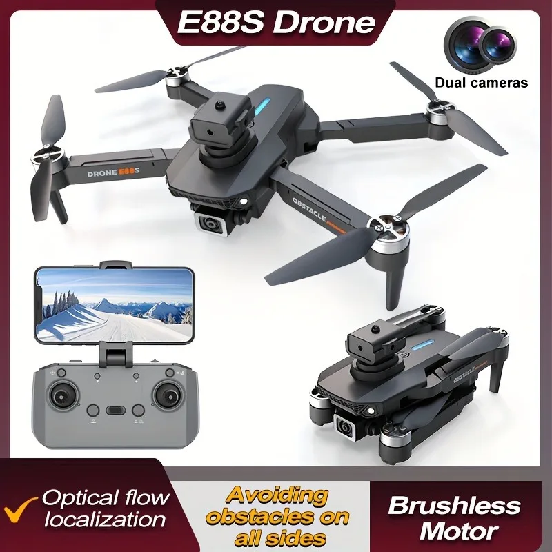 

New E88S WIFI FPV Drone Wide Angle HD 4K Camera Height Hold RC Brushless motor Quadcopter Drone Helicopter Toys Gift