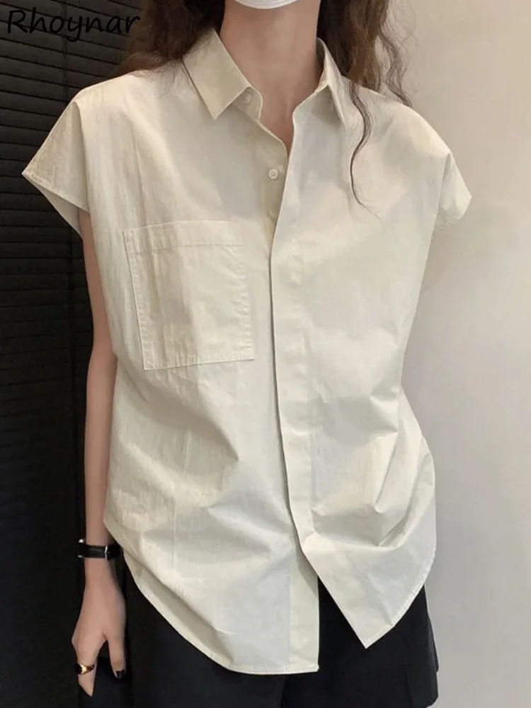 

Shirts Women Summer Loose Basic Short-sleeve Preppy Style Unisex Lapel Thin Personality Cool Leisure Harajuku Young Camisa Daily