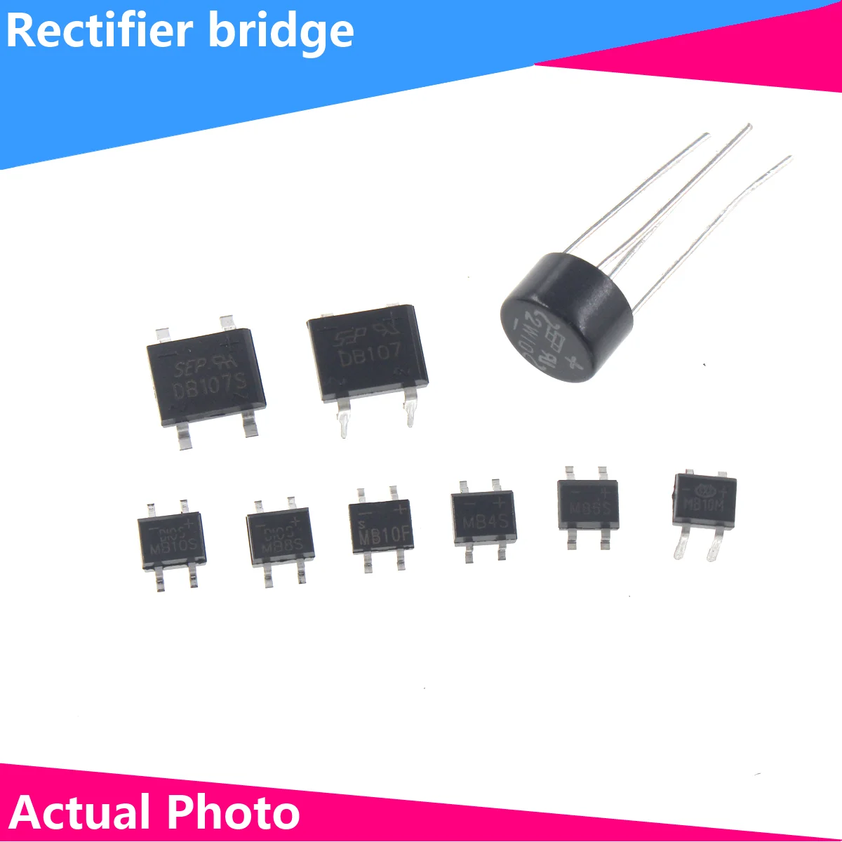 10PCS Rectifier bridge DB107S/DB207S/MB6S/MB10S/MB10F/MB10M single-phase bridge rectifier bridge stack 20 50 100 200 500pcs kbj808 bridge rectifier kbj8k bridge stack 8a 800v kbj footprint flat bridge cutable foot