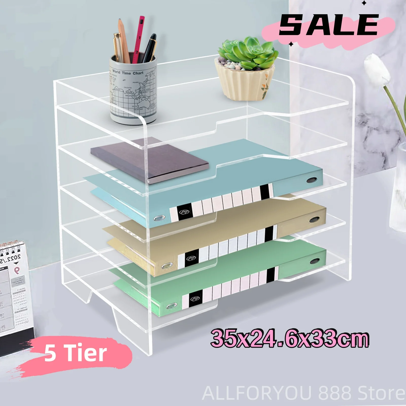 

35x24.6x33cm 5 Tier Offices Study Room Desk File Organizer Holder with High-quality Material