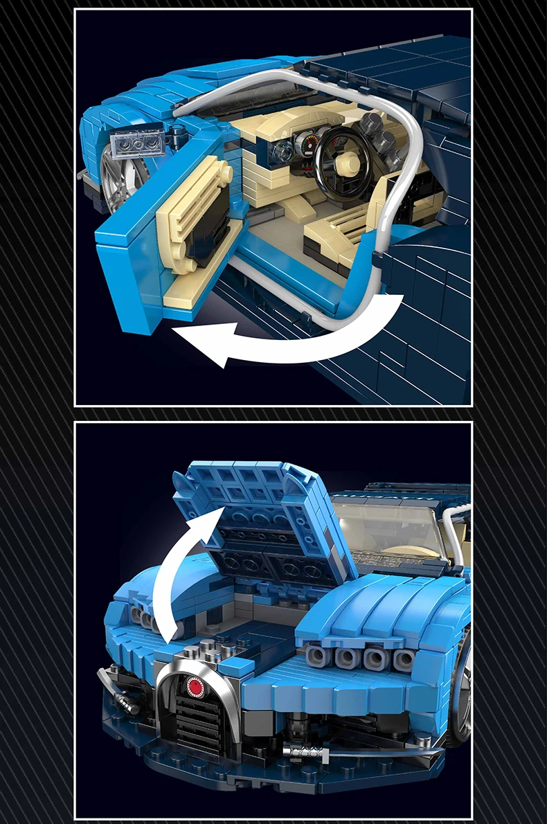 Mould King 10111 Technical Car Toys The Blue Sport Car Building Block Assembly Racing Car Model Brick Set Kids Christmas Gift