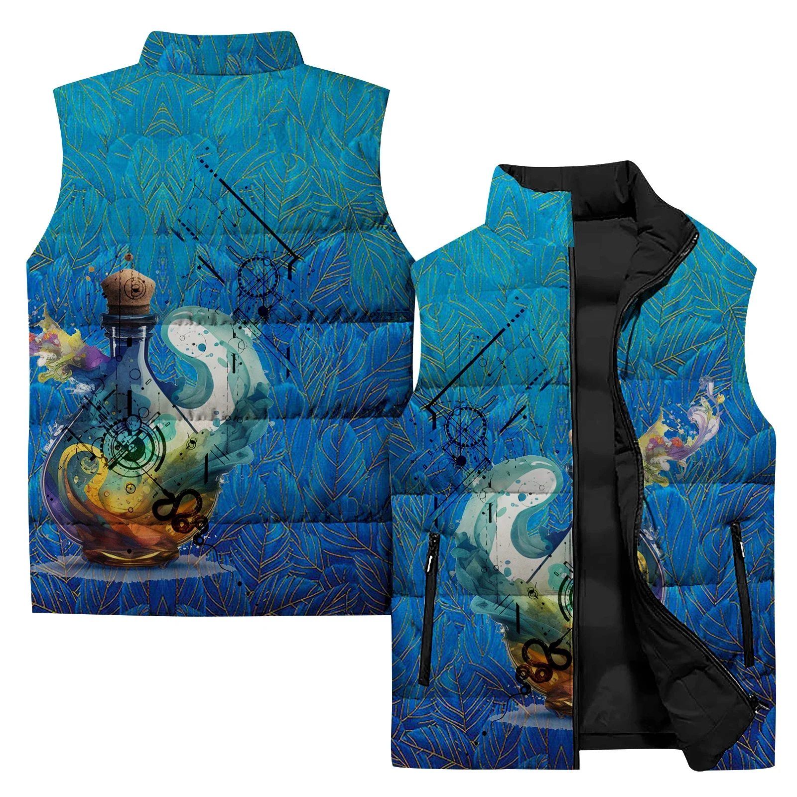 thumbnail image 1 of Chaleco con impresión digital 3D personalizado Chaleco sin mangas para hombre cómodo y cálido Chalecos para hombre modernos y versátiles Ropa para hombre, 1 of 4