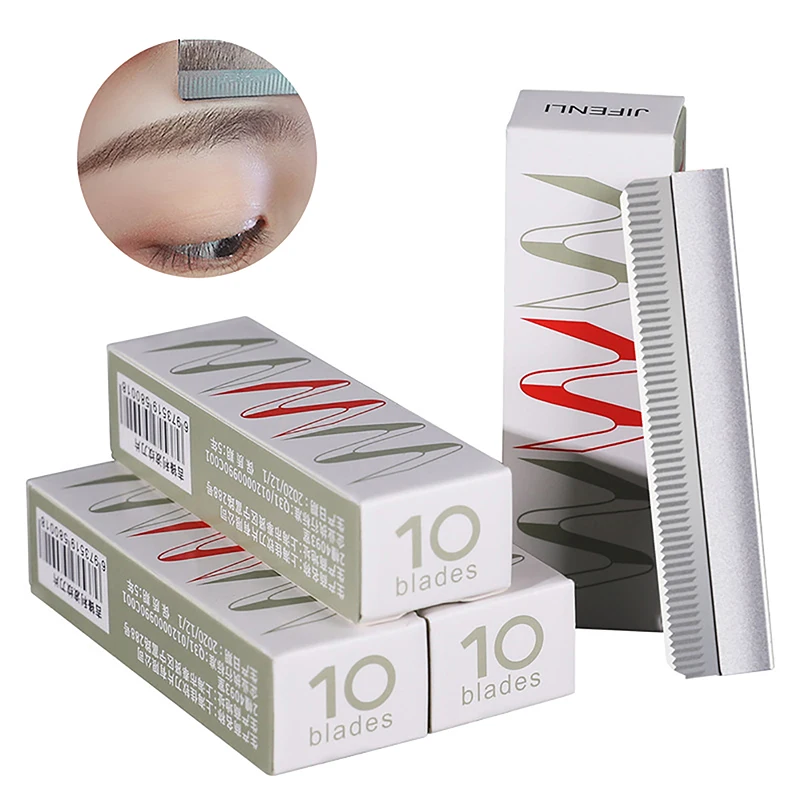 Disposable 10/30/50/100PCS Stainless Steel Hair Blade Knife Tattoo Eyebrow Trimmer Scraper Shaping Shaver Makeup Supply 3