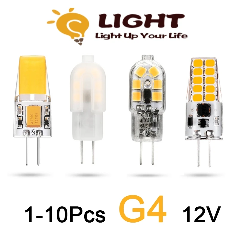 LED 인라인 미니 G4 저전압 12V COB 웜 화이트 조명 1-10 개, 미러 헤드 라이트 크리스탈 라이트 교체 25W 할로겐 라이트
