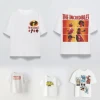 White Printed Cartoon T Shirt 2025 Summer New Kids Clothing Loose Casual Short Sleeve Tees Tops O-neck Baby Boys T-shirts Trendy 1