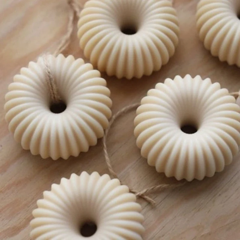 6 Cavities Strip Circle Silicone Soap Mold For DIY Handmade Soap Making Cylinder Round Form Candle Molds