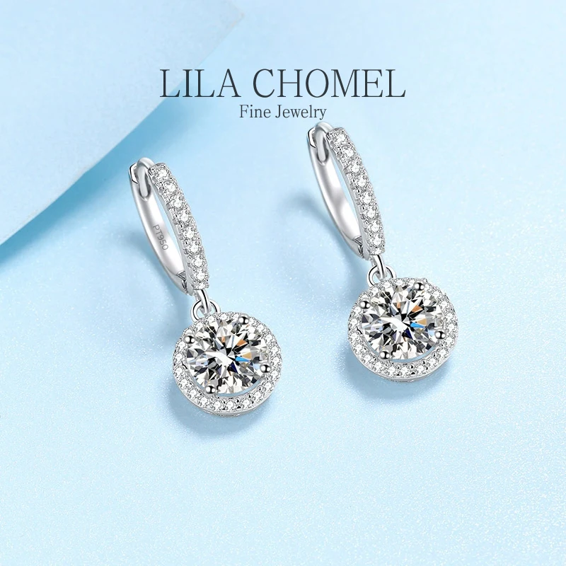 Designer Platinum PT950 Drop Earrings with 1ct Moissanite Diamond each Round Wrap Ear Clips Fine Jewelry Birthday Gift for women 7 S5743b802c50043c4bad5302bf63d37f4A Designer Platinum PT950 Drop Earrings with 1ct Moissanite Diamond each Round Wrap Ear Clips Fine Jewelry Birthday Gift for women