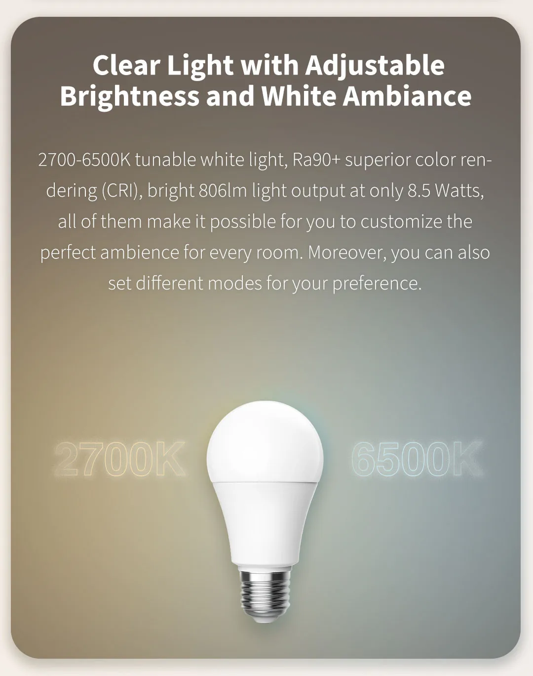 NEW Smart LED Bulb T1 Zigbee 3.0 E27 2700K-6500K 220-240V APP Remote Lamp Light