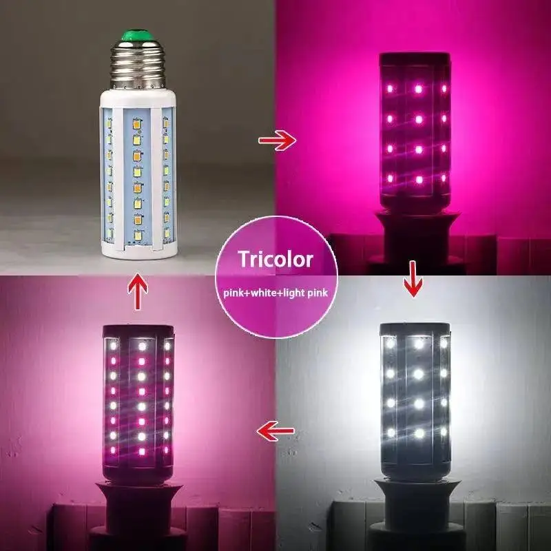 신제품 전구 E27 LED 컬러풀 콘 전구 12W 핑크 레드 블루 그린 퍼플 골든 7색 전구 샹들리에 장식