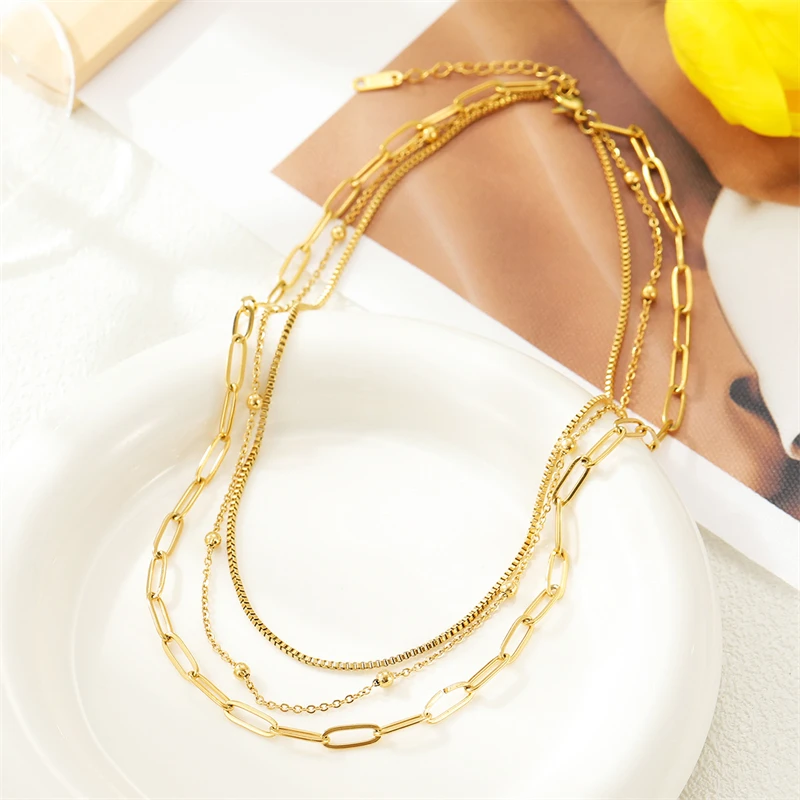 Grunge Paperclip Chain Choker Necklace Stainless Steel 
