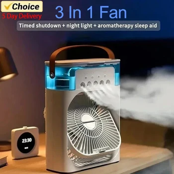 3 in 1 선풍기 AIr 에어컨, 가정용 소형 공기 냉각기, LED 야간 조명, 휴대용 가습기, 공기 조절 선풍기, 사무실 가정 선풍기, 신제품