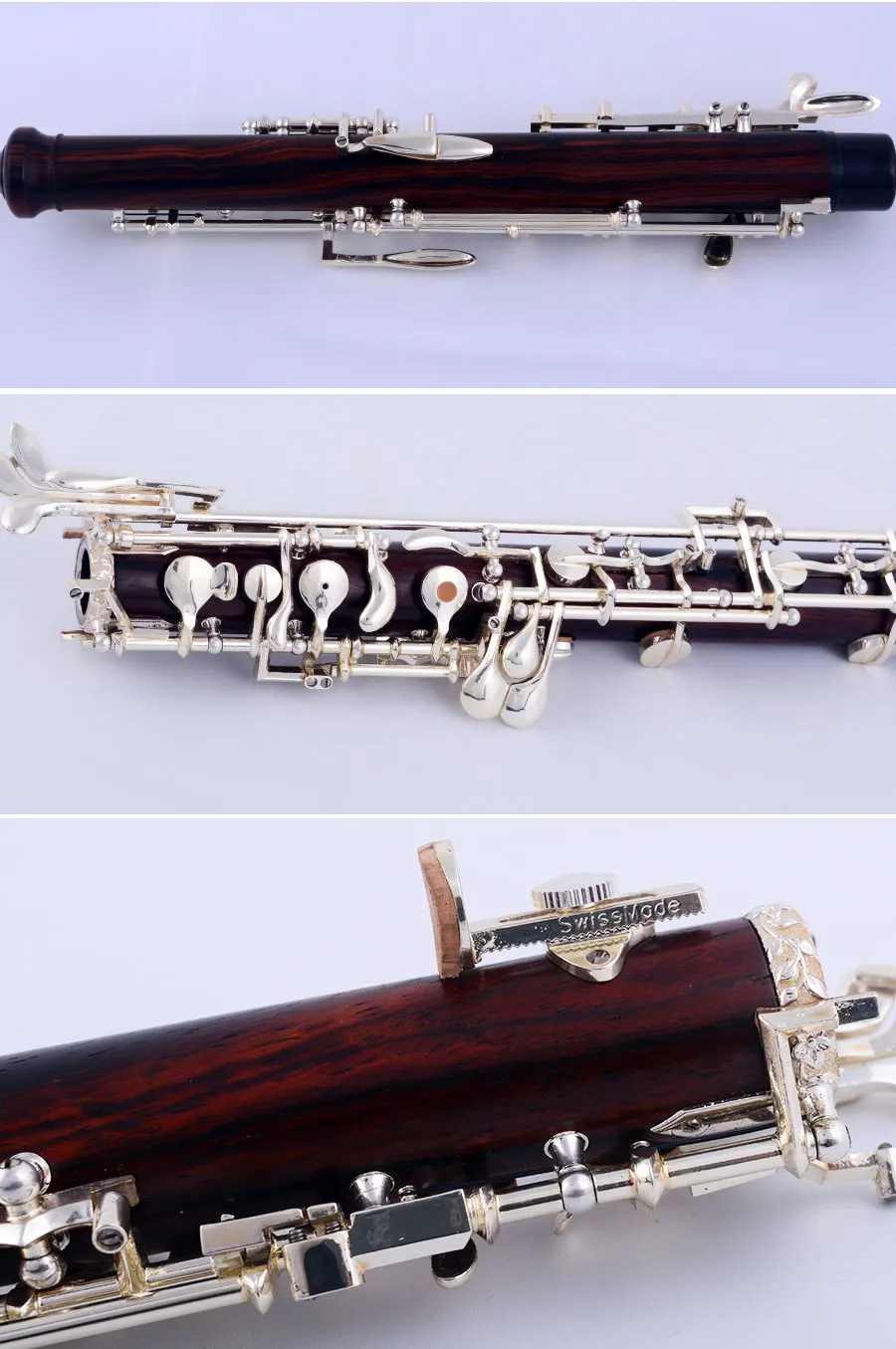 MORESKY Oboe C-Tasten aus Redwood, halb-/vollautomatisches Cocobolo-Holz, versilbert, S8-CO – Detail 2