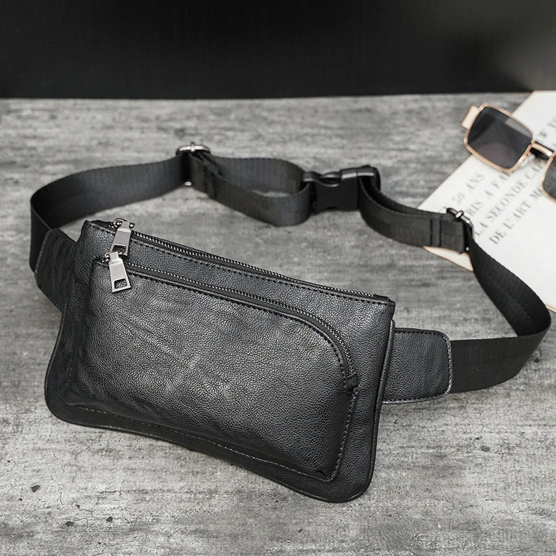 New Men's Casual Mobile Phone Bag Waterproof Solid Color Quality Chest Bag Outdoor Fashion Sports Waist Bag