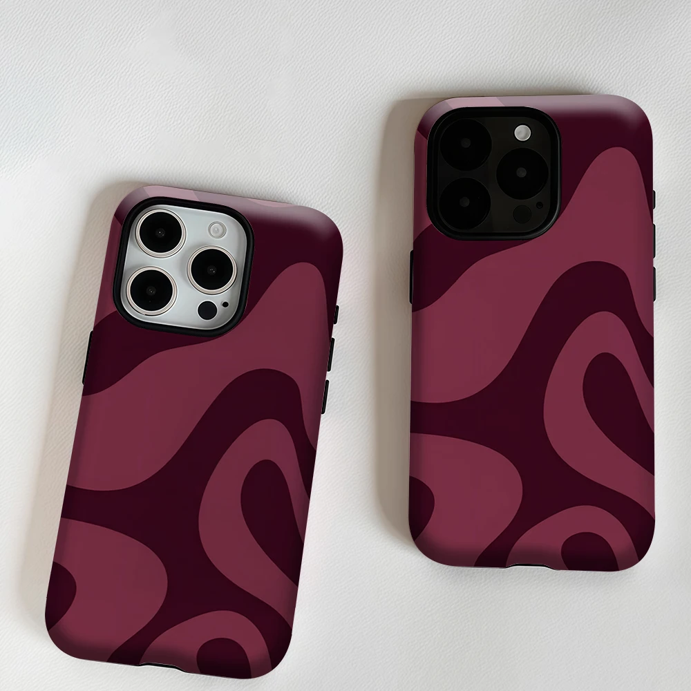 Burgundy Flow Magnetic Tough Phone Case - Single/Dual Layer Protection
