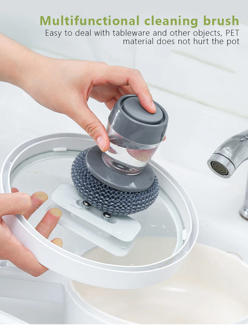 (Summer Sale – 50% Off)kitchen Soap Dispensing Palm Brush