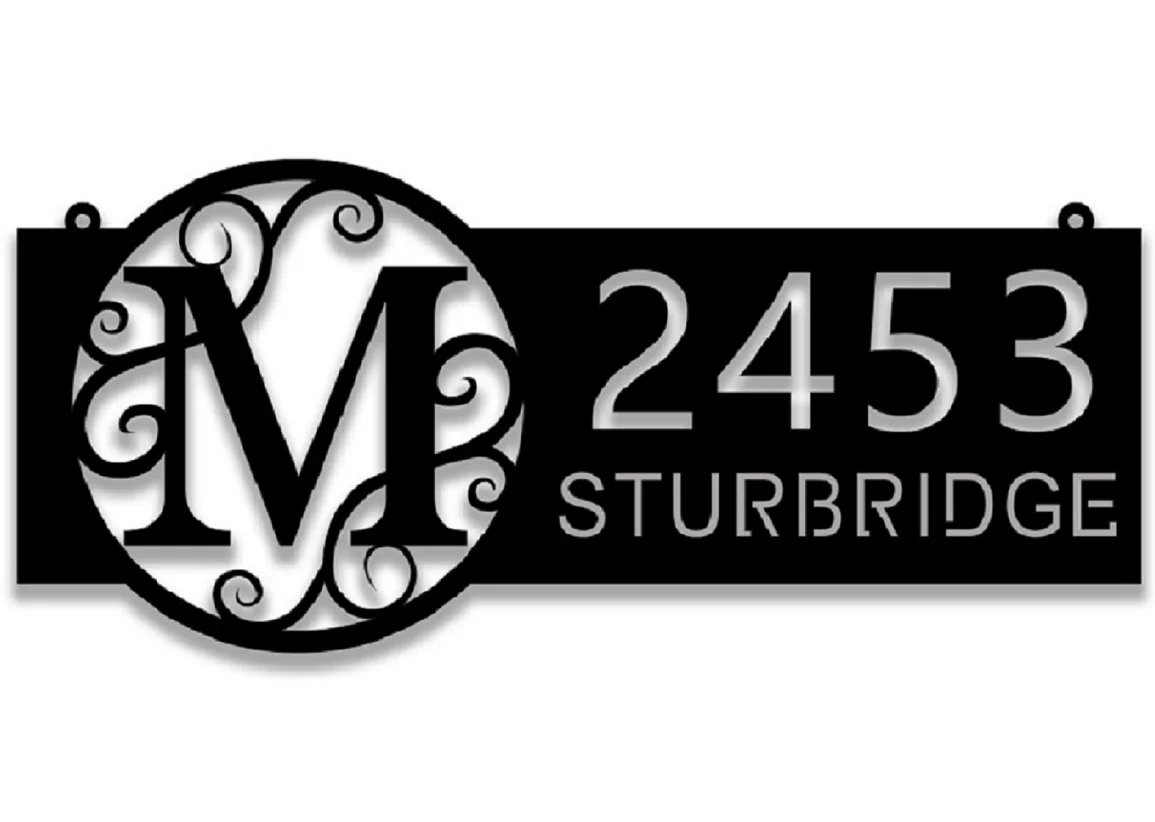 

Hanging Address Sign Metal Monogram Address Sign for Yard Hanging Address Plaque Hanging Address Sign Design Your Own Sign