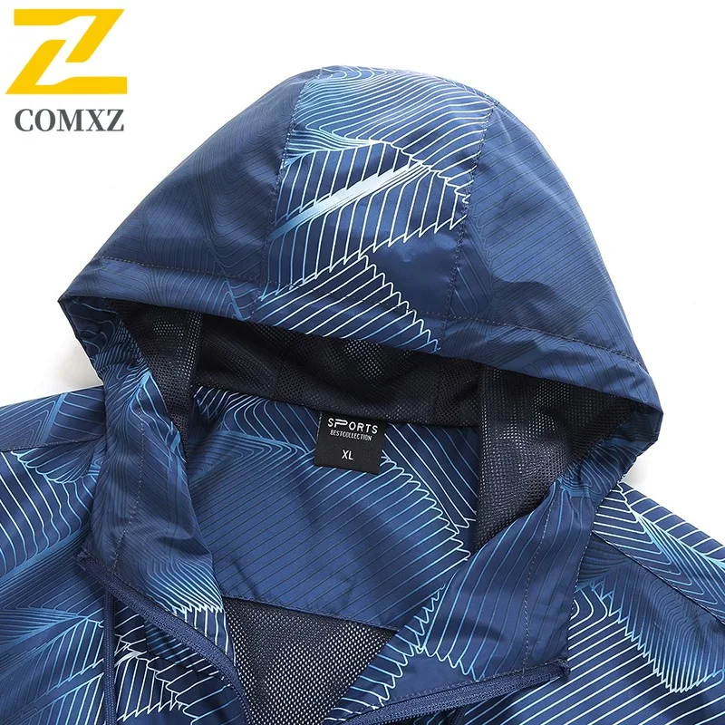 COMXZ Hooded Classic High Quality Jacket Men Outdoor Climbing Long Lasting Motorcycle Coat Urban Street Lightweight Autumn Coat