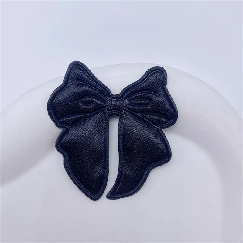 E5BB 10 PCs Bögen Patches Doppelseiten -Bowknot -Patches für Kleiderhaarschlüsse Dekoration – Detail 8