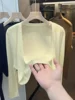 Short Ice Silk Knitted Sun Protection Cardigan Women's Thin Summer Suspender Skirt Layered Gauze Jacket Air-conditioned Cover Up 2