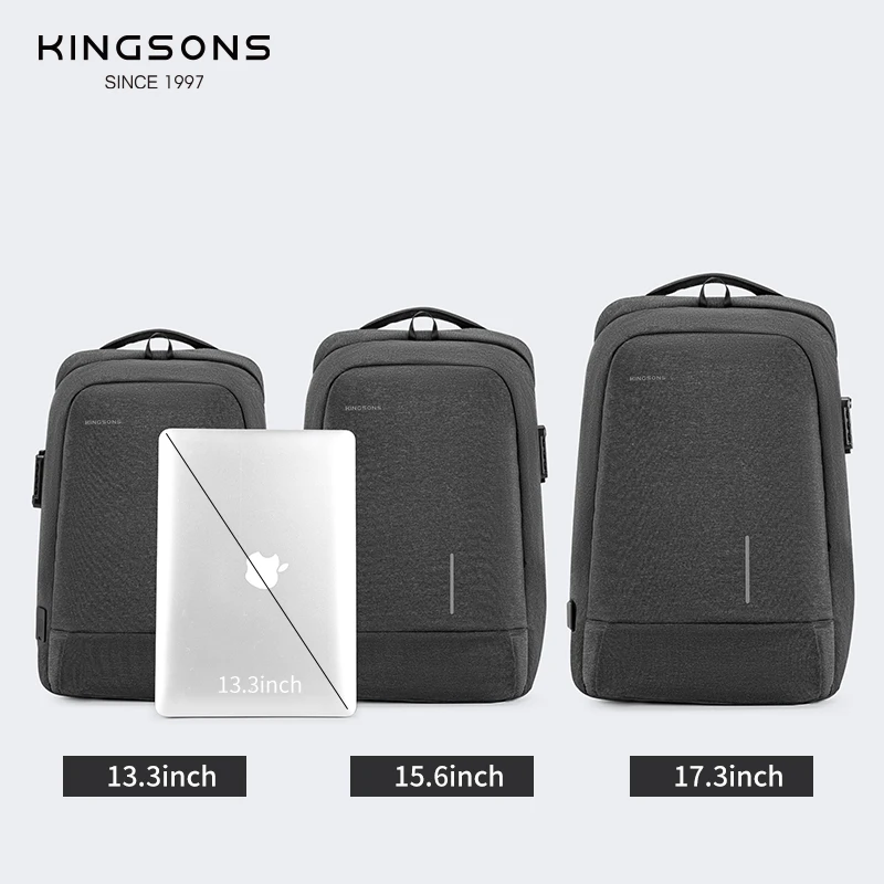 KingSons Evolution Series 15.6” Laptop BackPack (Gray)