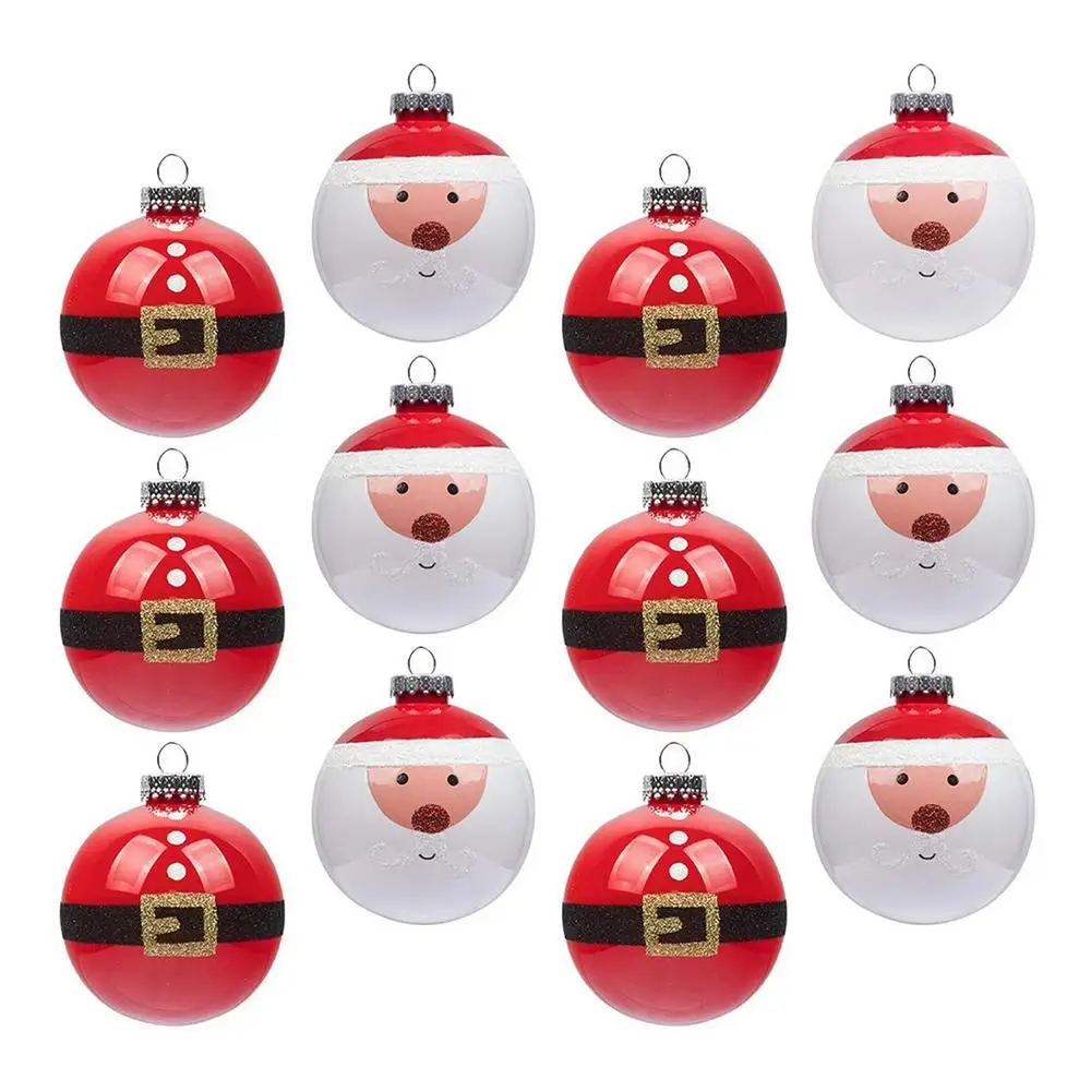 thumbnail image 1 of Bolas de Navidad rojas y blancas para decorar el árbol de Navidad, juego de 12 bolas de Navidad, adornos navideños para el árbol de Navidad, 1 of 5