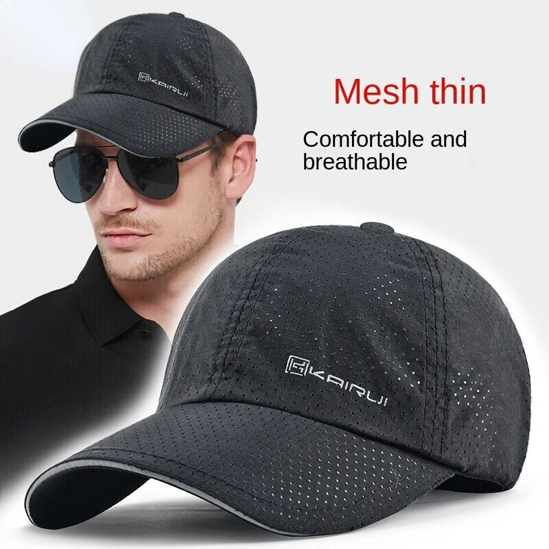 

Summer Baseball Hats For Men Quick Dry Sport Cap ForOutdoor Fashion Adjustable Thin Gorras Hombre Casual Make The HeadBreathable