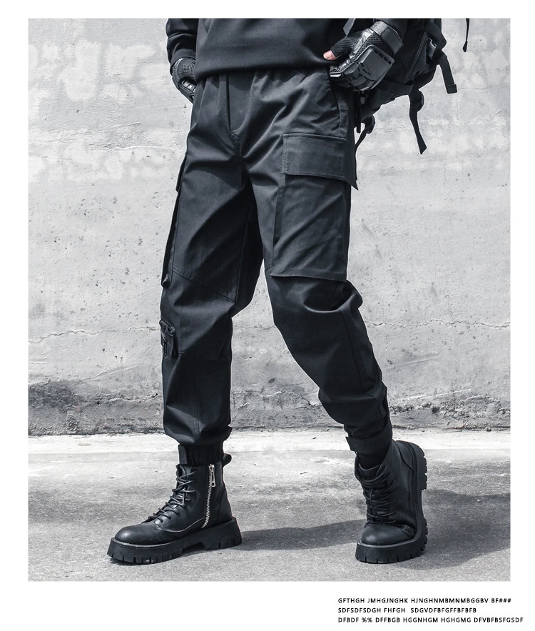 Description Picture 5 of itemPFNW Men's Chic Trendy Loose Tactical Leggings Darkwear Functional Outdoor Multi Pocket Cargo Pants Tide Punk Overall 12Z4826