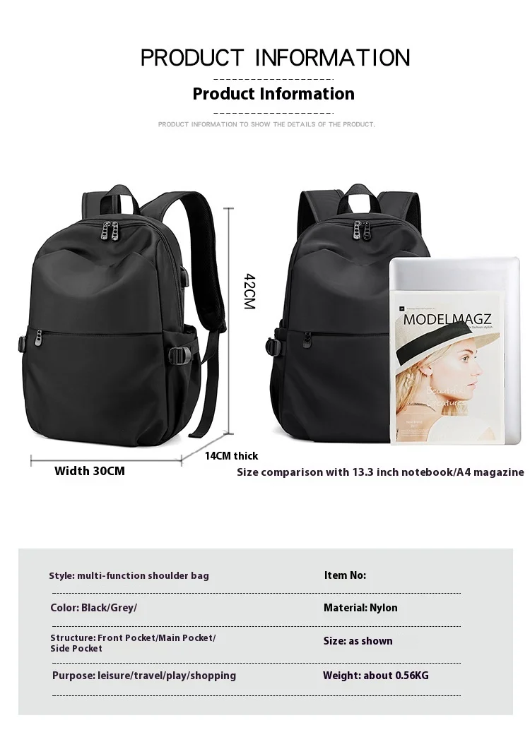 15.6-inch Computer Bag New Male And Female Student Backpack EVE Board Backpack Casual Bag_voghion.com