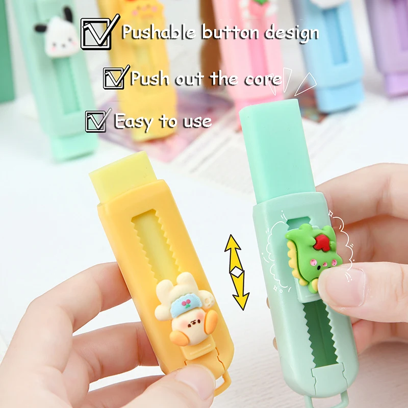 Pencil Eraser CHEN LIN Creative Push-pull Cartoon Macaron Colored Telescopic Kawaii Children's