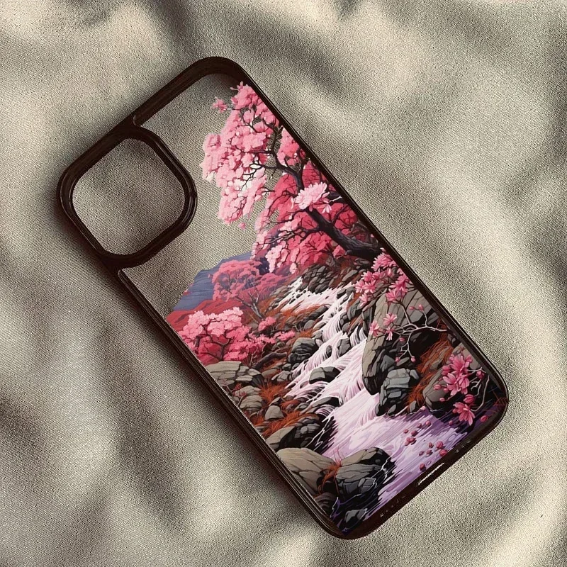 Anime Landscape Shockproof Clear Phone Case - Wave Scenery Design